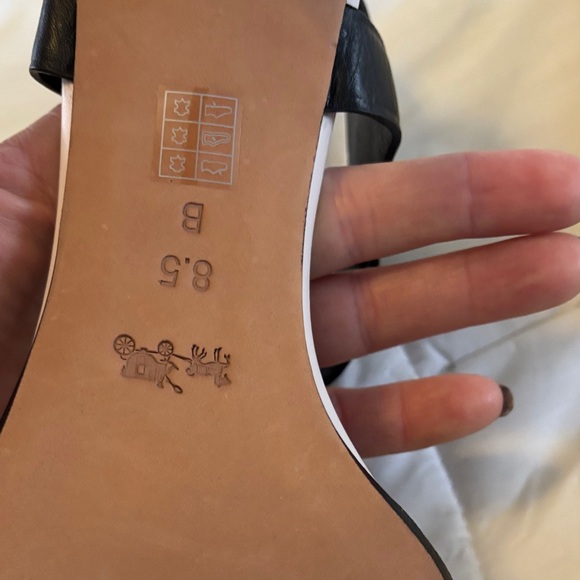 Coach Black and White Strappy  Heeled Sandals - Picture 4 of 6